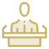 icon illustration of a person at a podium