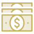 icon illustration of a stack of dollars